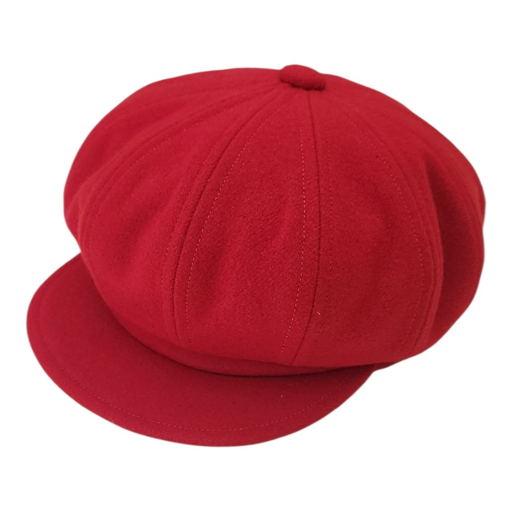 Red Wool Newsboy Cap Baker Boy Cabbie Hat with‎ Hidden Ear Flaps Mens Womens